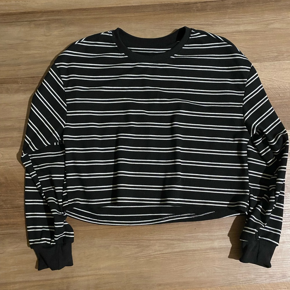 Striped Black and White Women's Top